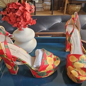 Chinese Laundry Avenue 2 Heeled Sandal - Red Lemon Print